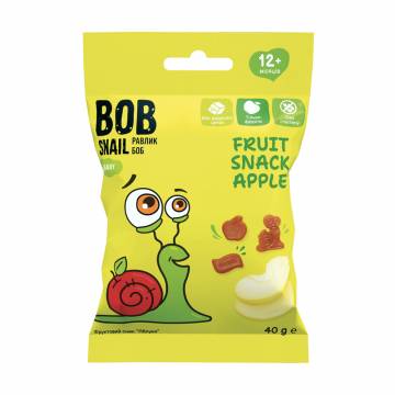 Фруктовый снек Bob Snail Яблоко, от 12 месяцев, 40 г Фруктовый снек Bob Snail Яблоко, от 12 месяцев, 40 г