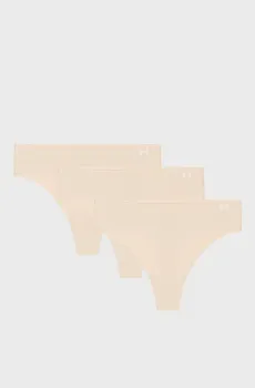 Женские бежевые трусики (3 шт) UA Pure Stretch NS THONG Бежевый L Under Armour 1383893-500