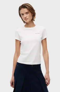 Женская белая футболка SLIM ESS LOGO Белый L Tommy Jeans DW0DW23479