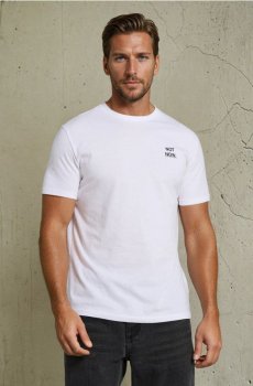 Бавовняна футболка з написом - білий