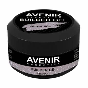 Гель для наращивания ногтей Avenir Cosmetics Pro Glitter 04, 15 мл Гель для наращивания ногтей Avenir Cosmetics Pro Glitter 04, 15 мл