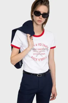 Женская белая футболка Woos Белый S ZADIG&VOLTAIRE JWTS02813_WHITE