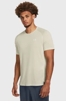 Мужская бежевая футболка UA RUN TRAIL TEE Бежевый S Under Armour 1383239-273