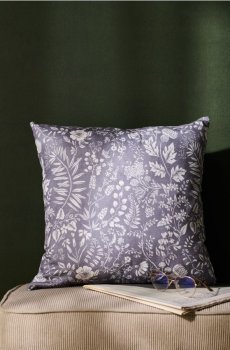 Наволочка з квітковим візерунком - темно-сірий