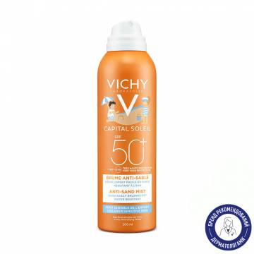 Детский солнцезащитный водостойкий спрей Vichy Ideal Soleil Anti-Sand Mist SPF 50+, Анти-песок, для чувствительной кожи, 200 мл Детский солнцезащитный водостойкий спрей Vichy Ideal Soleil Anti-Sand Mist SPF 50+, Анти-песок, для чувствительной кожи, 200 мл