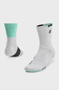 Белые носки Curry UA AD Playmaker 1p Mid Белый 47.5-50.5 Under Armour 1376231-014