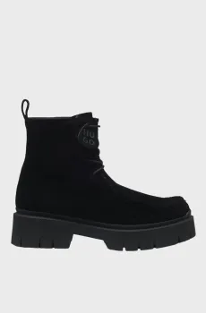 Женские черные замшевые ботинки Черный 39 HUGO 50552733;001
