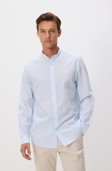 Reserved - Приталена сорочка з єгипетської бавовни - блідо-блакитний - RU703-05X