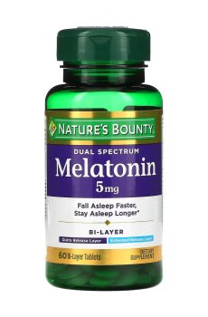 Мелатонин двойного спектра Natures Bounty Melatonin Dual Spectrum 5 мг, 60 таблеток
