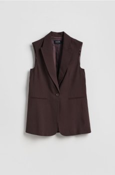 Reserved - Жилет з додаванням віскози - темно коричневий - 035JL-89P