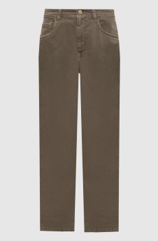 Джинсы цвета хаки с логотипом патча
