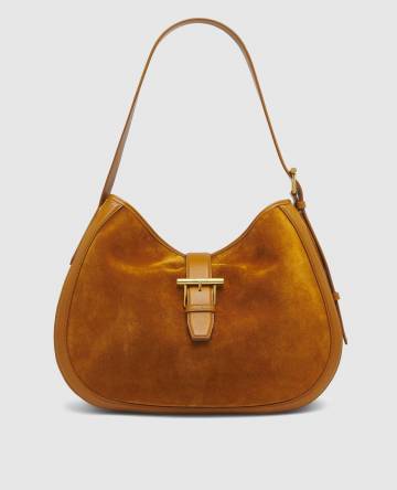 Коричневая замшевая сумка-тоут Коричневая замшевая сумка-тоут