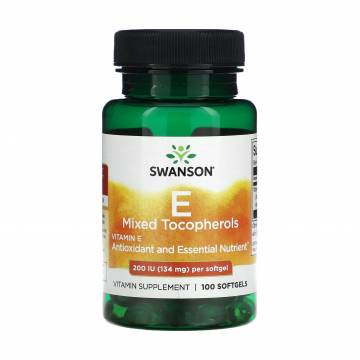 Витамин E Swanson Vitamin E Mixed Tocopherols 200 МЕ, 100 гелевых капсул