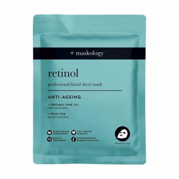 Антивозрастная тканевая маска для лица Hive +Maskology Retinol Anti-Aging Professional Facial Sheet Mask с ретинолом, 22 мл Антивозрастная тканевая маска для лица Hive +Maskology Retinol Anti-Aging Professional Facial Sheet Mask с ретинолом, 22 мл