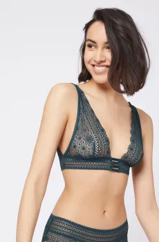 Женский бирюзовый бюстгальтер с мягкой треугольной чашкой INSTANT Бирюзовый 80B Etam 6504288