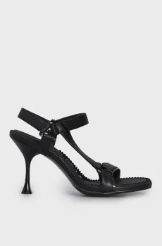 Женские черные кожаные босоножки Abby Черный 37 PRPY PRSPT0074W