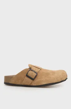 Женские бежевые замшевые клоги Greta Бежевый 37 PRPY PRSLT1436W