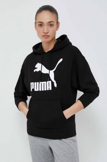 Кофта Puma женская цвет чёрный с капюшоном с принтом Кофта Puma женская цвет чёрный с капюшоном с принтом