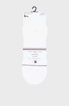 Женские белые следы (2 пары) FOOTIE RIB STRIPE Белый 39-42 Tommy Hilfiger 701238780