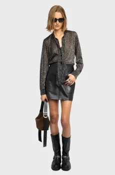 Женская черная блуза Tulba Черный L ZADIG&VOLTAIRE WWSH02261_BLACK