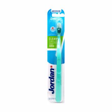 Зубная щетка Jordan Clean Smile средней жесткости, бирюзовая, 1 шт Зубная щетка Jordan Clean Smile средней жесткости, бирюзовая, 1 шт
