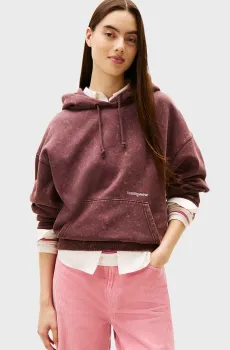 Женское бордовое худи SCRIPT Бордовый XS Tommy Jeans DW0DW21609