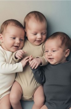 Бавовняне боді 3 pack - кремовий