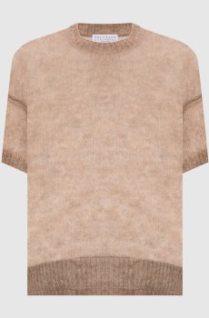 Бежевый топ с шерстью