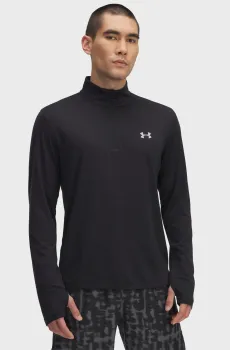 Мужской черный лонгслив UA LAUNCH 1/4 ZIP-BLK Черный L Under Armour 6005542-001