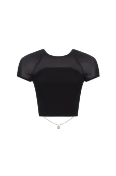 Женский черный топ Черный M HUGO 9783