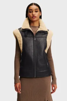 Женский черный жилет FAUX FUR SUEDE GILET Черный XL Karl Lagerfeld 246W1511
