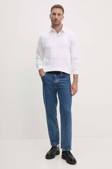 Хлопковый лонгслив United Colors of Benetton цвет белый однотонный 3G9WU3020 Хлопковый лонгслив United Colors of Benetton цвет белый однотонный 3G9WU3020