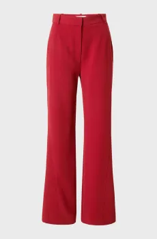 Женские бордовые брюки STRUCTURE TWILL WIDE LEG Бордовый 38 Calvin Klein K20K207155