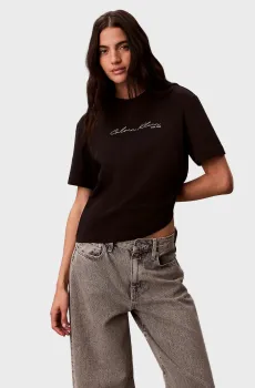 Женская черная футболка GRAPHIC BOXY Черный M Calvin Klein Jeans LV047F820G