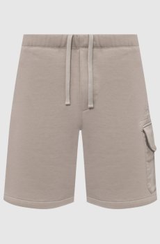 Серые шорты с вышивкой логотипа