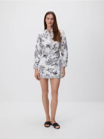 Reserved - Спідниця з принтом - темно-сірий - YN715-90P