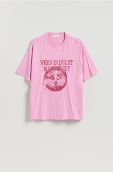 Reserved - Футболка з принтом - рожевий - 163HT-30X