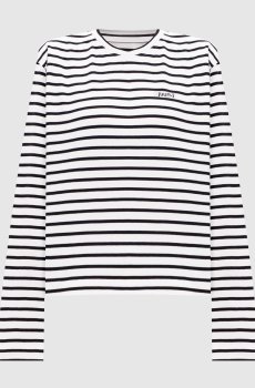 Белый джемпер в полоску