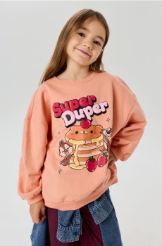 Бавовняний світшот crewneck з принтом Disney - пастельний рожевий