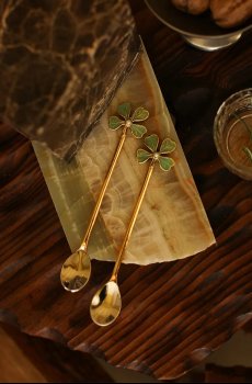 Чайная ложка Doing Goods Lucky Clover 12,5 x 2,5 0,5 cm  2 шт