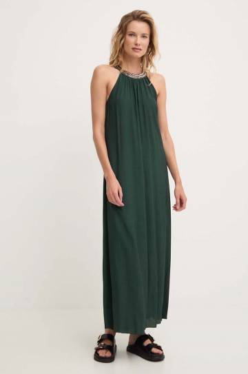 Платье Answear Lab цвет зелёный maxi расклешённая Платье Answear Lab цвет зелёный maxi расклешённая
