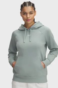 Женское мятное худи UA Rival Fleece Hoodie Ментоловый XS Under Armour 1379500-348