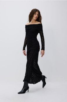 Reserved - Текстурований сукня максі - чорний - 312HU-99X