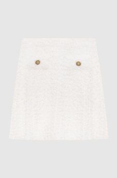 Белая твидовая юбка мини