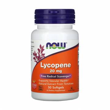 Ликопин NOW foods Lycopene, 20 мг, 50 гелевых капсул Ликопин NOW foods Lycopene, 20 мг, 50 гелевых капсул