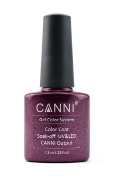 Уценка! Гель-лак для ногтей Canni Gel Color System Color Coat Soak-off UV&LED 212 Винный с микроблеском, 7.3 мл