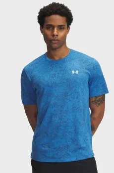 Мужская голубая футболка UA Tech Tee Pixelate Голубой S Under Armour 6005920-402