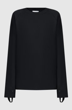 Черный свитшот с вышивкой монограммы логотипа