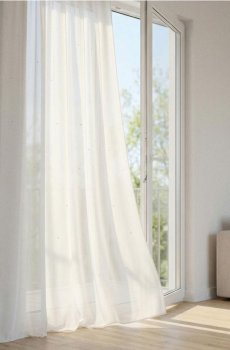 Завіса на стрічці з кристалами - білий