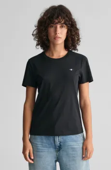 Женская черная футболка REG SHIELD Черный L Gant 4200200